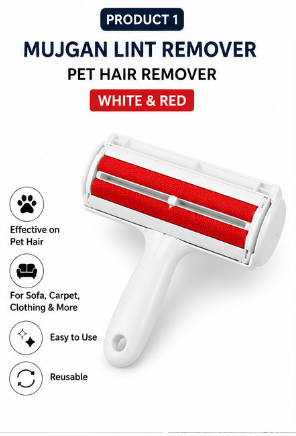 Novira™ Pet Hair Removal Set – Hair Collector with Container + Grooming Glove
