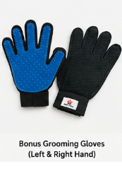 Novira™ Pet Hair Removal Set – Hair Collector with Container + Grooming Glove